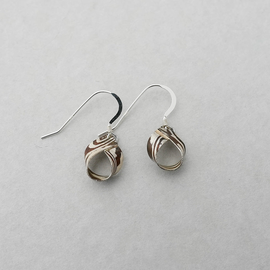 杢目銅　ピアス   drop