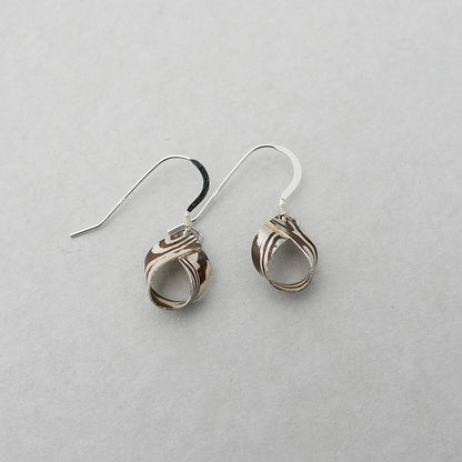 杢目銅　ピアス   drop