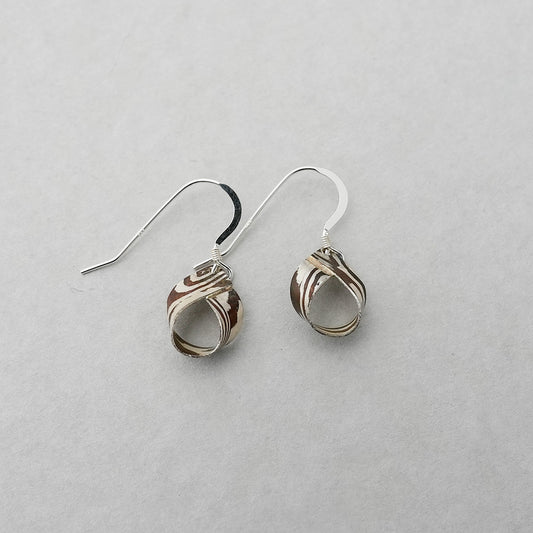 杢目銅　ピアス   drop