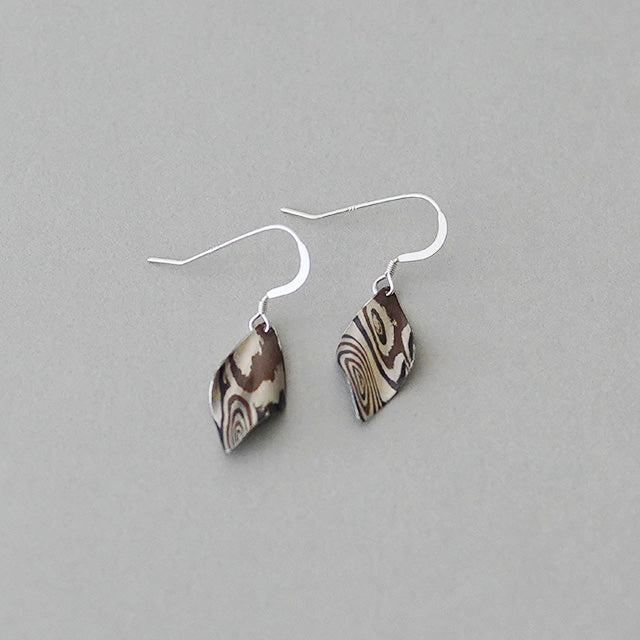 杢目銅　ピアス  leaf