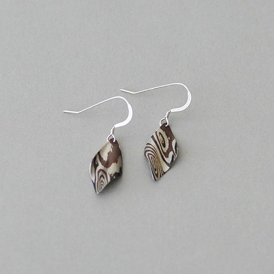 杢目銅　ピアス  leaf
