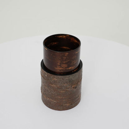 樺細工　抜樺一本茶筒