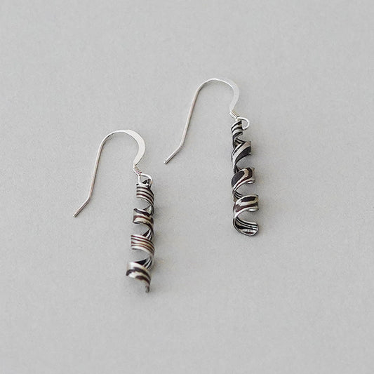杢目銅　ピアス spiral_m