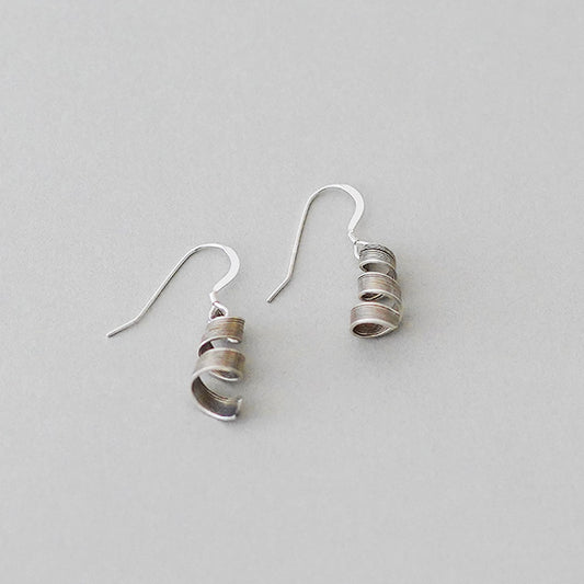 杢目銅　ピアス spiral_s